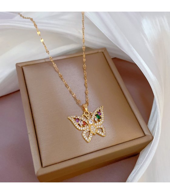 N2526 - Colorful Butterfly Necklace